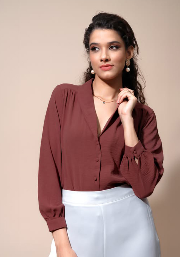 GRACE BROWN BLOUSE